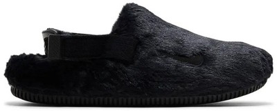 Nike Womens Calm Mule SE Triple Black Fur FZ3119-001 Women Size