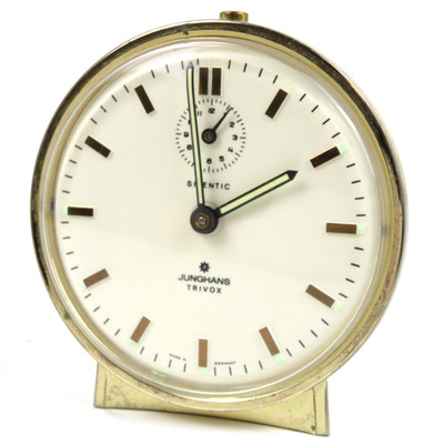 Junghans Trivox Silentic Gold Mechanical Alarm Clock Vintage 1950s Iconic