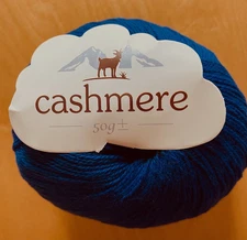 100% CASHMERE Yarn-NAVY BLUE- 50 g