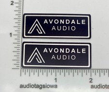 Avondale Audio Badges Pair Custom Made Aluminum Self Stick