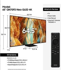 Samsung 65" QN70F Neo QLED 4K Vision AI Freesync Premium Pro Smart TV QN65QN70FD