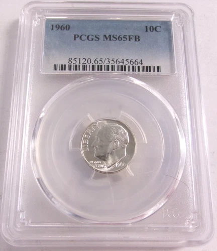 1960 Roosevelt Silver Dime PCGS MS 65 FB