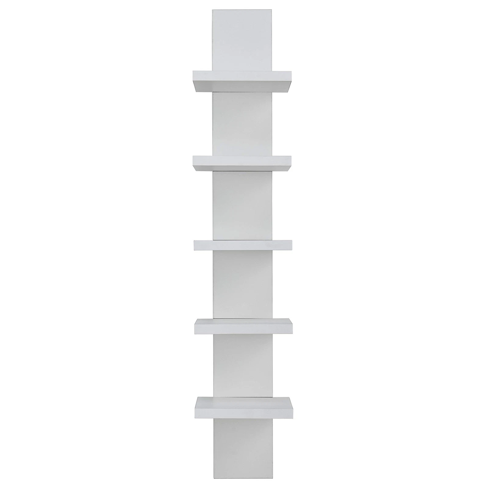 Danya B 5 Tier Wall Shelf Unit Narrow Smooth Laminate Finish - Vertical Column