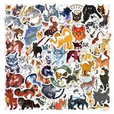100 Pcs Warriors Cats Stickers for Kids Scrapbooking Water Bottle Gifts Birthday