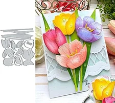 Tulip Flower Metal Die Cut Stencils Scrapbooking Embossing Paper