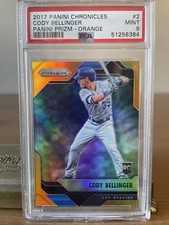 Cody Bellinger 2017 Panini Chronicles  Prizm Orange /399 Rookie Card #2 PSA 9