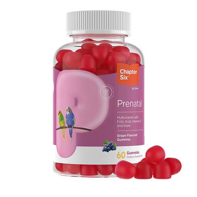 2 X Zahler Chapter Six Prenatal Multivitamin with Folic Acid Grape -- 60 Gummie