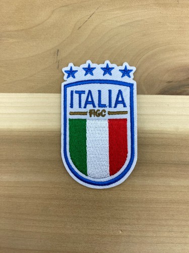 ITALIA (FIGC) ITALIAN FOOTBALL/SOCCER ULTRA SLIM EMBROIDERED IRON-ON PATCH. 3"x2