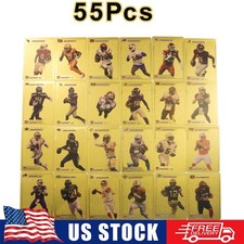 55 Golden NFL Football Cards - Shiny Foil Trading Cards Collector Set
