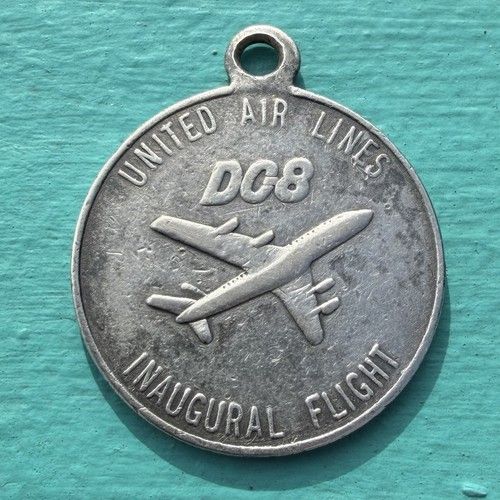 1959 United AirLines Inaugural Douglas DC-8  .925 Sterling Silver NY/Los Angeles