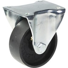 100mm fixed castor with black cast iron wheel