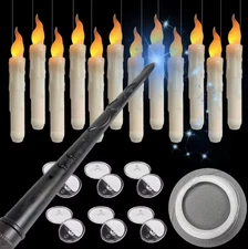 12PCS Floating Candles Magic Wand Remote Battery Operated Electronic Candle 