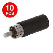 10PCS RCA Male Plug to 3.5mm Female Jack Adapter Audio Cable Connector Converter