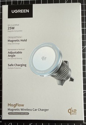 UGREEN MagFlow Wireless Car Charger 25W, Qi2 zertifizierte MagSafe Autohalterung