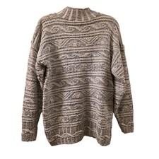 Vtg 90s Cotton Chunky Knit Sweater Sz S USA Made Fair Isle Ski Oversized Cut 4U