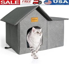 Large Waterproof Cat House Indoor Outdoor Removable Sturdy Safe Easy Assembly US