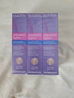 Clairol Professional Shimmer Lights Permanent Cream Toner-Cool Beige-2oz NEW NIB