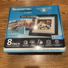 PANDIGITAL WITH PANTOUCH CLEAR 8 INCH DIGITAL PHOTO FRAME 1GB MEMORY NOB