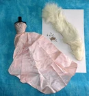 Vintage Barbie Midge #983 Enchanted Evening Dress TLC Necklace Rabbit Fur Wrap