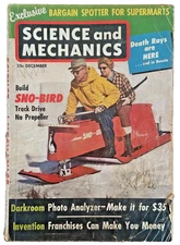 Science & Mechanics Dec 1961 Sno-Bird Snowmobile Death Rays Cars DIY Vintage