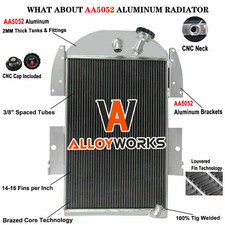 4row Aluminum Radiator Fit 1934 1935 36 Chevy Truck Pickup L6 V8 Conversion