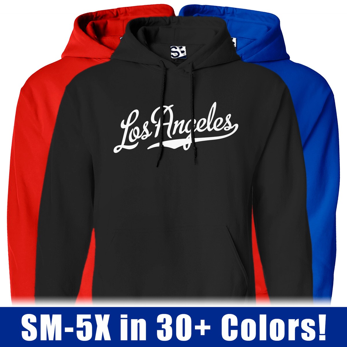 Los Angeles Script HOODIE Hometown Baseball Sports Team Jersey