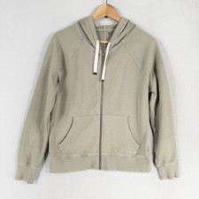 Athleta Sundown Hoodie Womens XS Sage Green Full Zip Up Cotton Blend Pockets