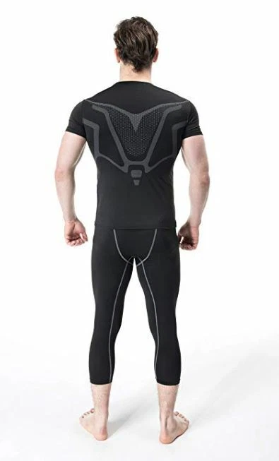 NWOT Men's Compression T-Shirt 2 Pack Baselayer Cool Dry Tops 2XL Black - Image 3 of 4