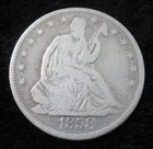 1858 Seated Liberty Half Dollar * Scratched * Partial Liberty * 4363