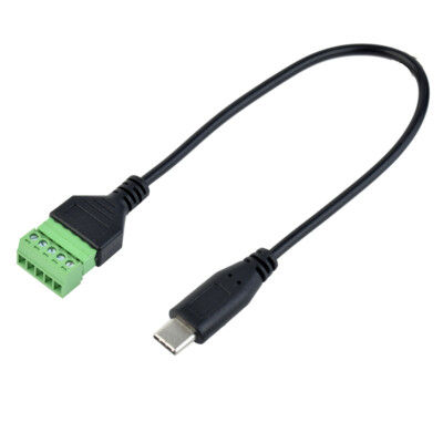30cm USB Type-C Male to 5 Pin Screw Terminal Block Connector Cable Adapter
