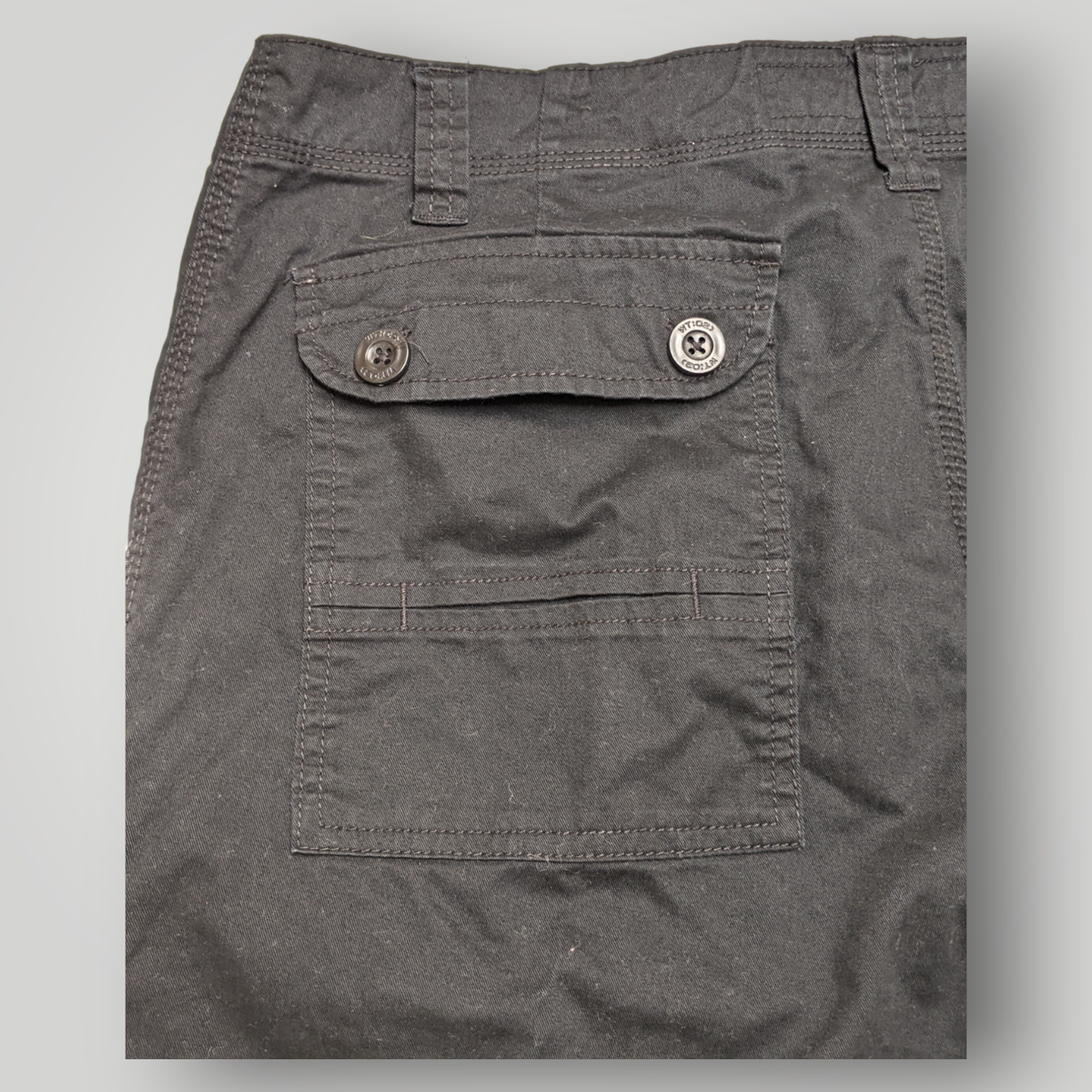 WT02 NEW YORK Mens 34 BLACK Cargo Utility Shorts Slim