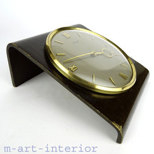 Kienzle Schreibtisch-Uhr, Bugholz Design, Table Clock, 8 Tage Werk, 1950-1960er