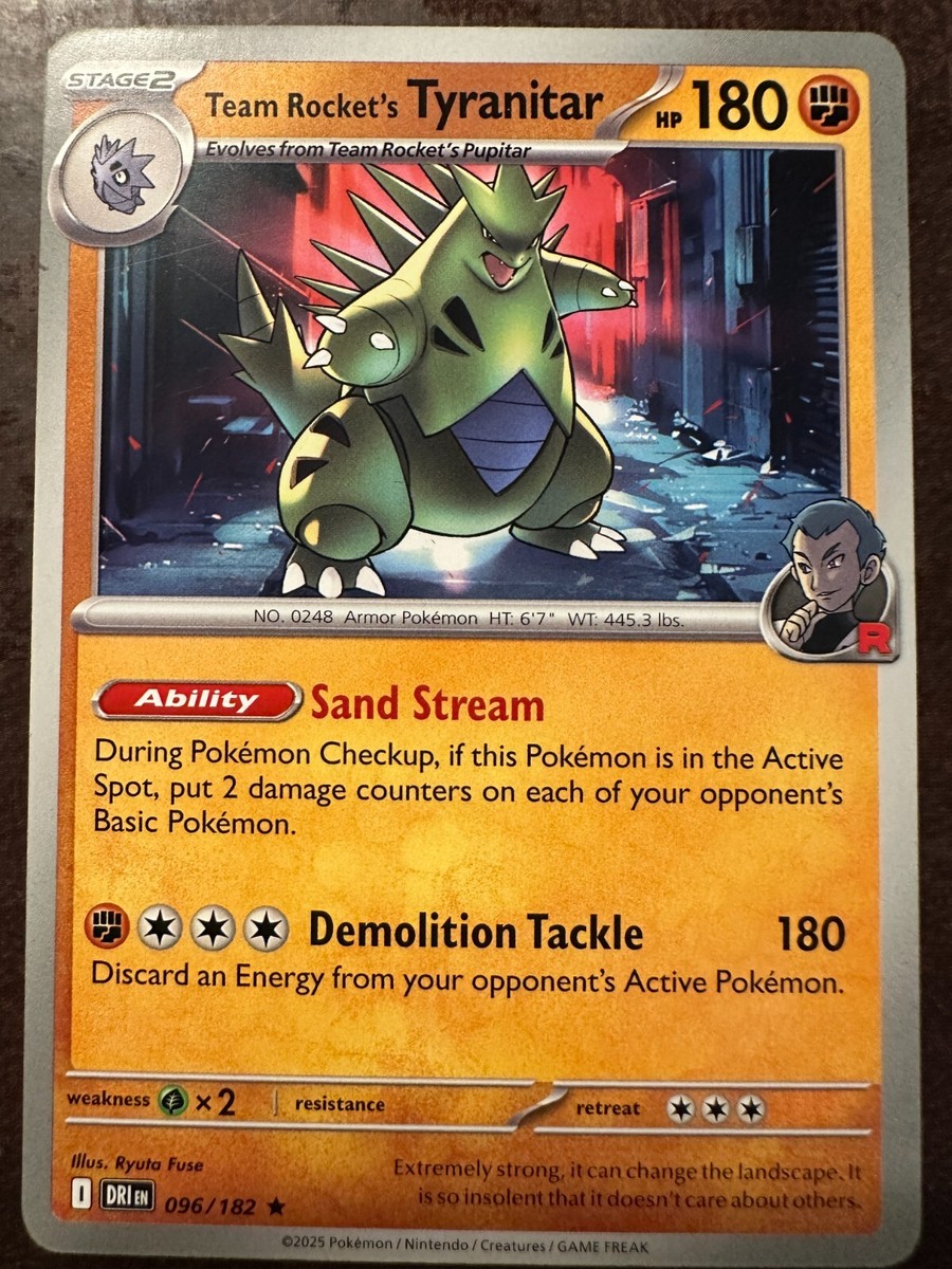 ポケモンカードゲーム Mr.T Team Rocket's Tyranitar 96/182 Destined Rivals Rare NM | eBay