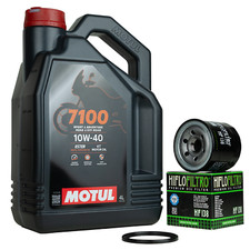Ölwechsel Motul 7100 10W40 Motoröl + Ölfilter HF138 für Kawasaki Suzuki Aprilia