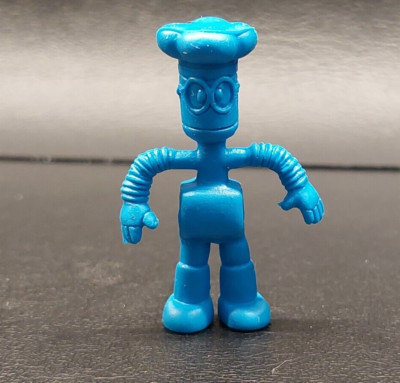 Vintage Japanese Rubber Keshi Mini Figure - Blue Chef Robot