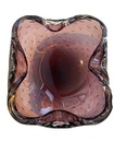 VINTAGE MURANO AMETHYST BULLICANTE IN CASED ART GLASS CIGAR ASHTRAY CANDY BOWL