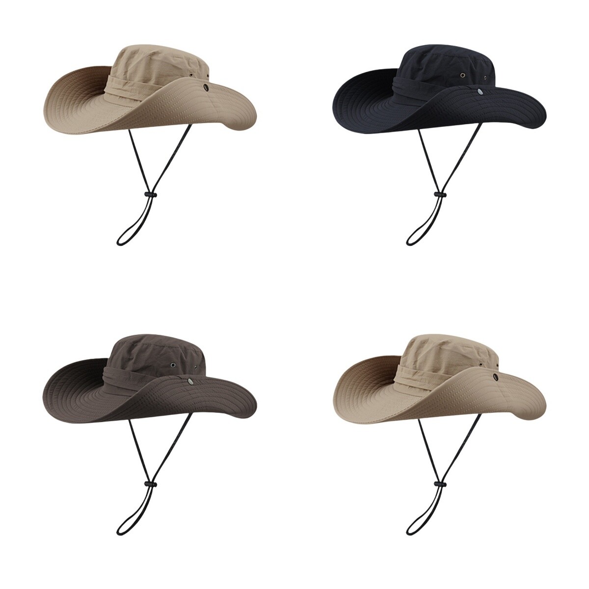 Men Quick Dry Boonie Bush Jungle Cap Wide Brim Fisherman Bucket Summer Sun  Hat