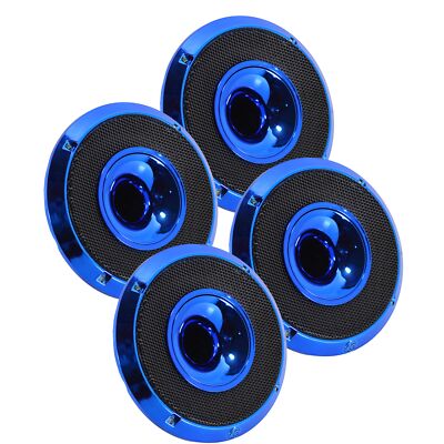 2 Pair of 6.5'' 150W RMS 4-Ohm Blue Compression Horn / Coaxial Speakers Audiopipe