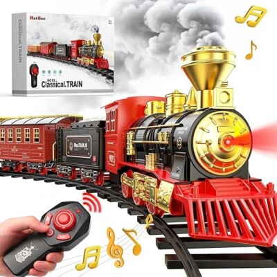 Hot Bee Train Set Remote Control Train Toys With Smoke Lights and Sound