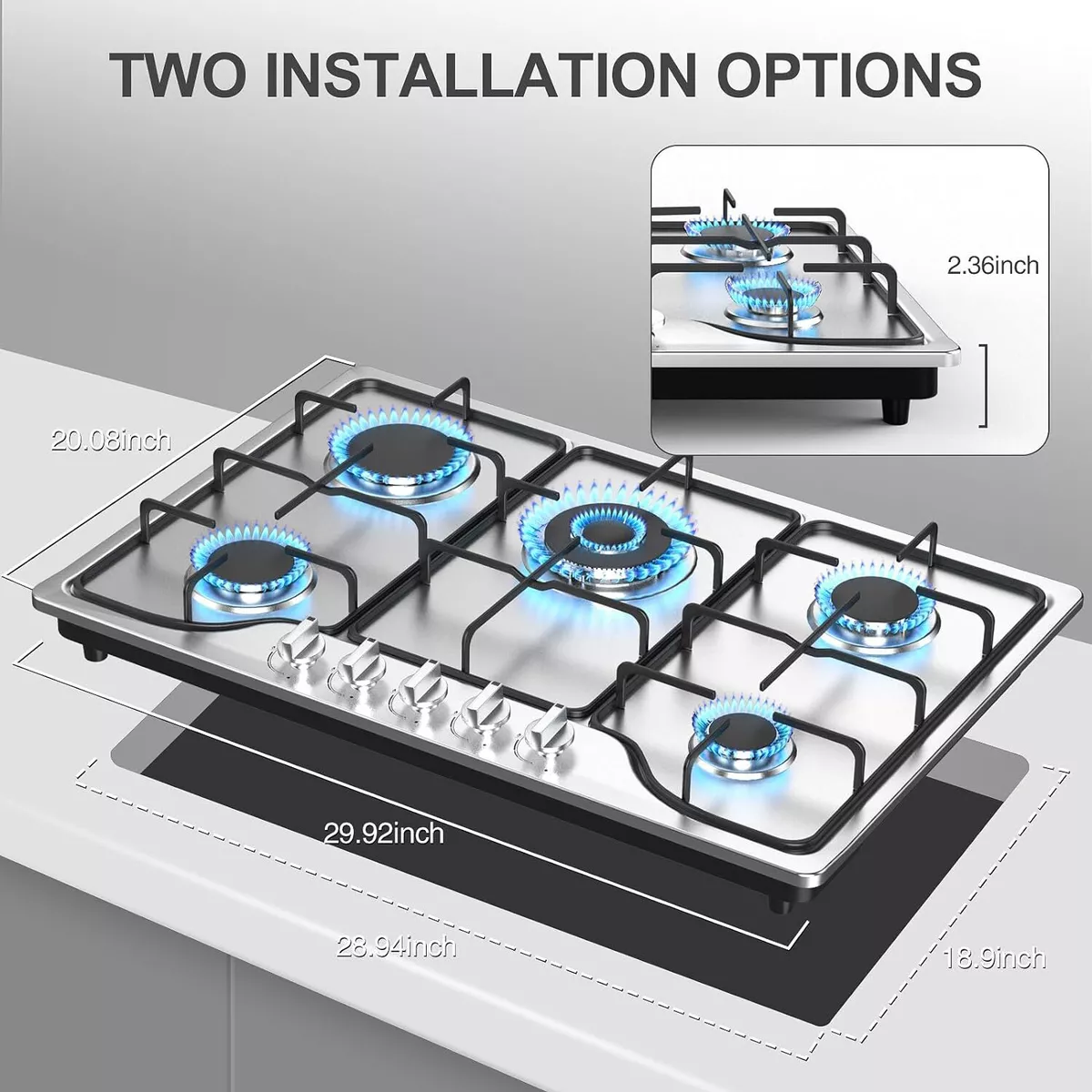 30 inch propane cooktop deals