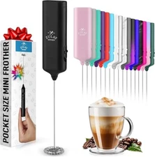 Handheld Milk Frother Mixer for Coffee & Drinks Silver 1pc