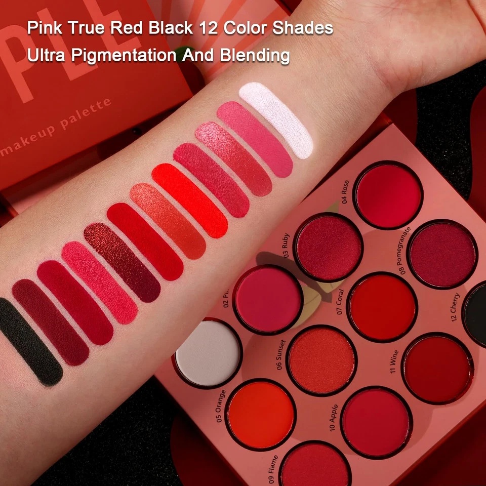 Lidschatten Palette Rote HochpigmentiertLang Anhaltender Pink Red Eyeshadow P... - Bild 4 von 4