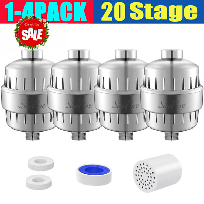 20-Stage Shower Head Water Filter F Hard Water Softener Remove Chlorine&Fluoride