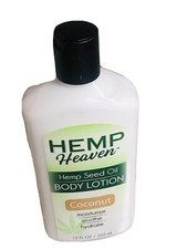 Hemp Heaven Coconut Hemp Seed Oil Body Lotion:12floz. Moisturize/Soothe/Hydrate