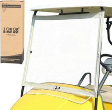 Golf Cart Foldable Windshield for EZGO TXT, Clear Film PVC Impact-Resistant Wind