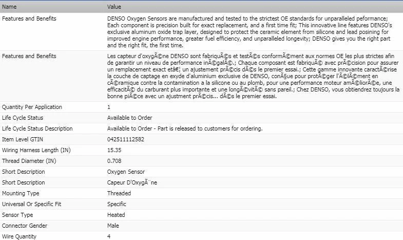 Sensor de oxígeno Denso Upstream para Ford Explorer Sport Trac 2001-2005 V6-4,0 L Foto 2 de 4