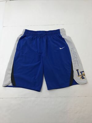 Nike Blue /White  Dri-Fit  Vent logo Lake Forest  Training Gym Mens Shorts Large