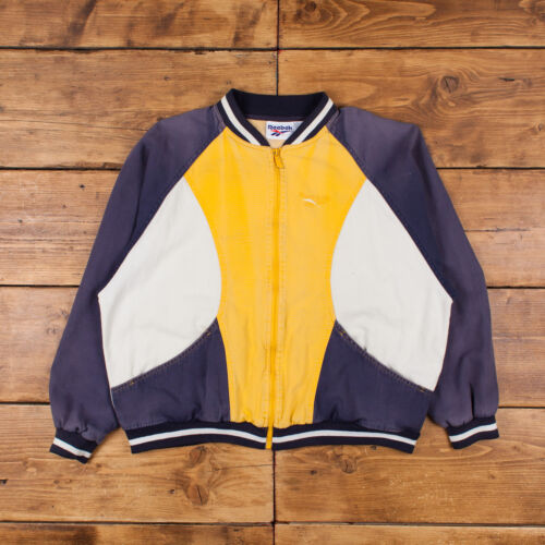 Vintage Reebok Bomber Jacket L Logo Varsity Multi… - image 1