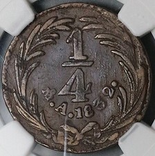 1832-Mo NGC VF 35 1/4 Real Mexico State Quart Quartilla Reales Coin (25022301C)