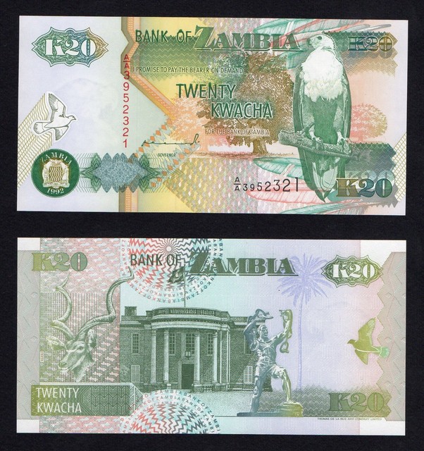 Zambia 20 Kwacha 1992 Fds / UNC A-09 XR6135 Zambia 20 Kwacha 1992 Fds / UNC A-09 XR6135